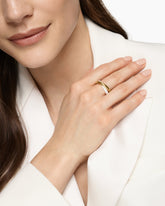 Crossover Two Row Rotating Ring in 18K Yellow Gold with White Ceramic, 7mm